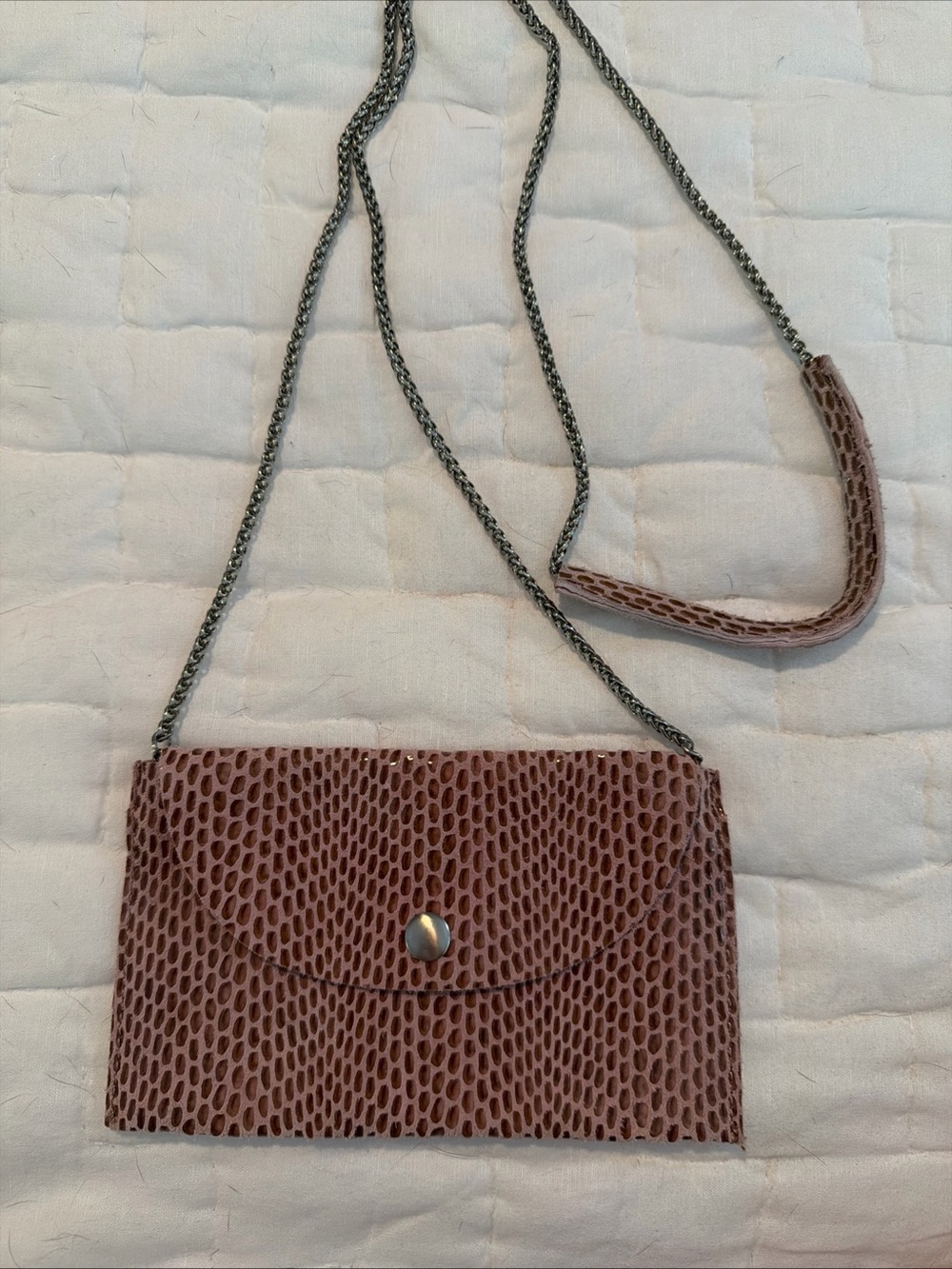 Sorial New York Snakeskin Embossed Leather Chain Crossbody Bag
